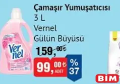 VERNEL GÜLÜN BÜYÜSÜ ÇAMAŞIR YUMUŞATICISI 3 L fiyat ve kampanya bilgisi